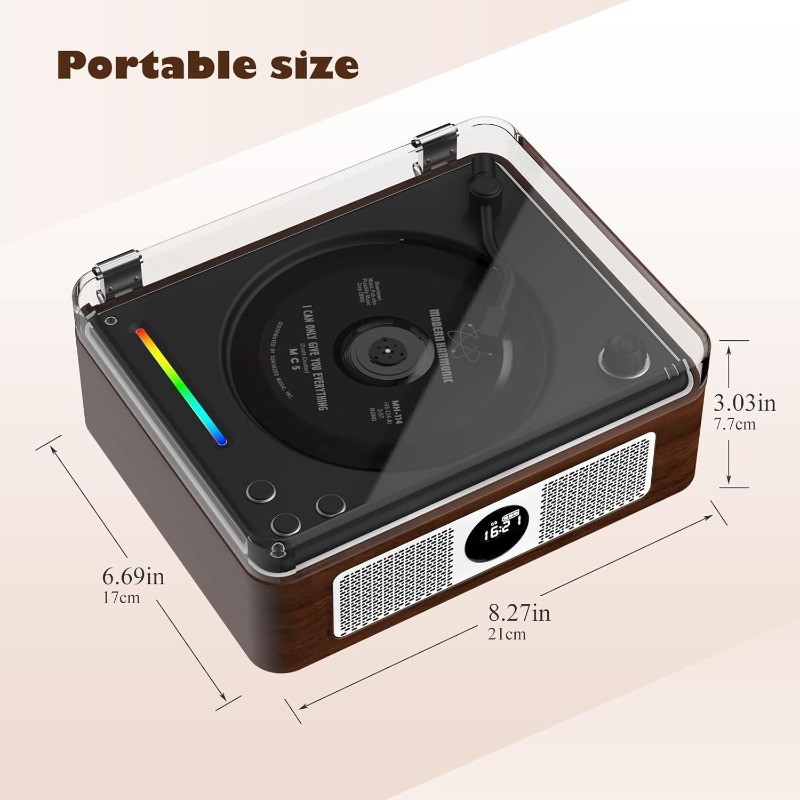 CD Player Portable, Retro CD Bluetooth Player with Dual Hifi Speakers ...