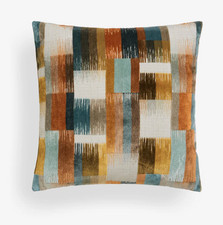 Next Orange Cut Velvet Retro Etch 43 x 43cm Cushion