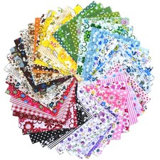 150 Pcs Cotton Craft Fabric Bundle Squares, Multicolored Abstract Pattern, 4 x 4