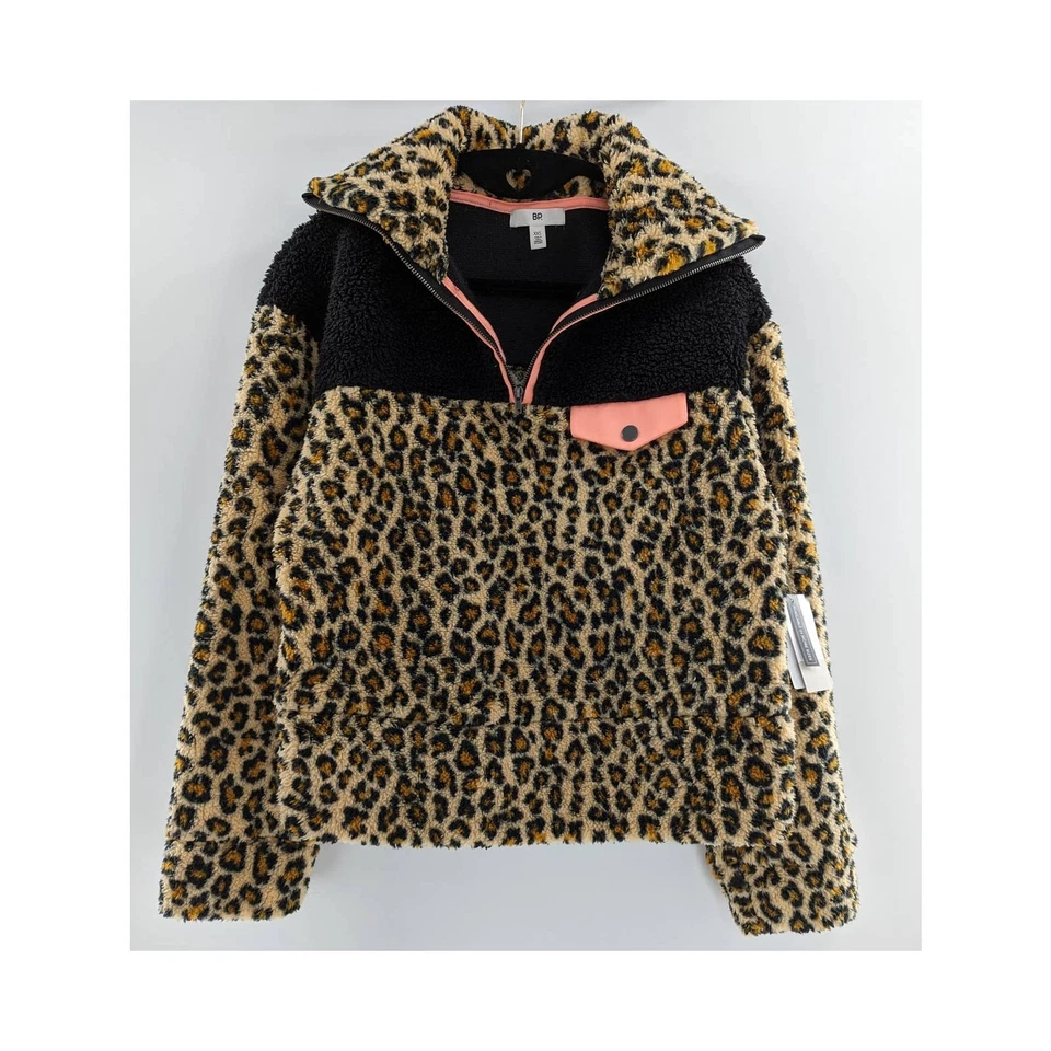 Women’s Leopard Print Sherpa Fleece Pullover - Image 2 of 4