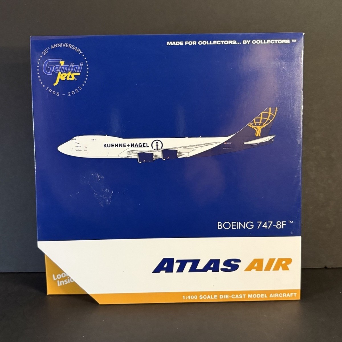 GeminiJets 1 400 Atlas Air Boeing 747-8F Kuehne Nagel N862GT