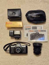 Pentax Auto 110 Camera Kit W/ Rare 70mm Lens, Flash, Tested Working