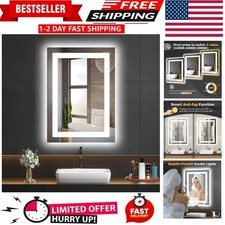 28X20 LED Bathroom Mirror with Lights, Anti-Fog, Dimmable, Backlit Front Li...