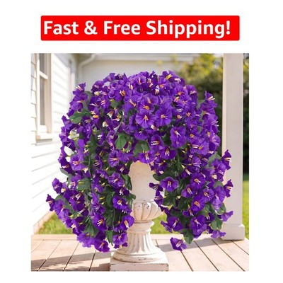 Elegant Faux Purple Hanging Flowers - 2PCS for Indoor & Outdoor Decoration Bliss