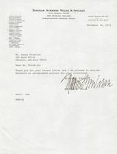 MATTHEW E. WELSH - TYPED LETTER SIGNED 11/19/1973