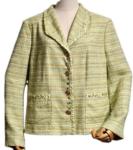 UTA RAASCH Pret a Porte Vintage 80s Designer Tweed Jacket Beautiful Buttons Sz L
