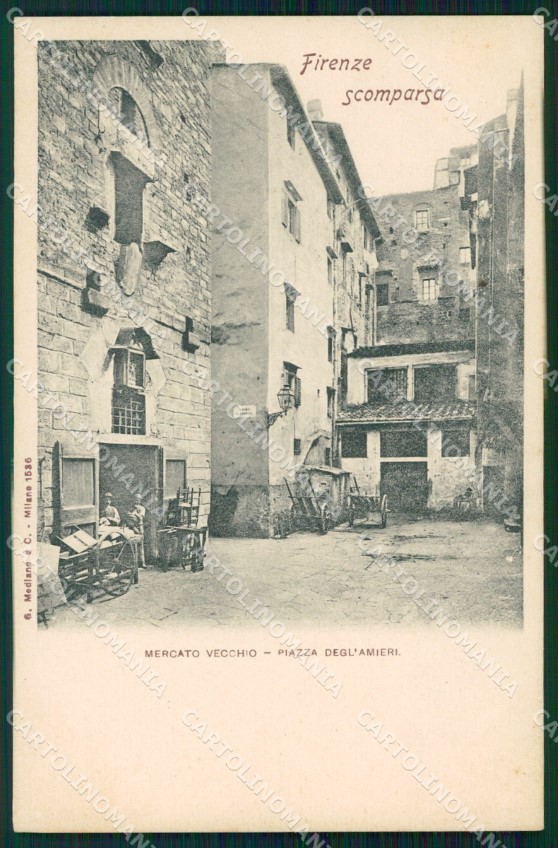 Firenze Città Mercato Vecchio Scomparsa cartolina WX0731