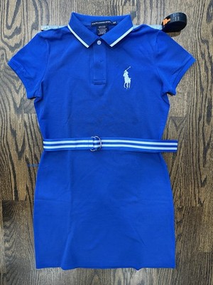 Ralph Lauren Sport Women s Blue Polo Shirt Dress S/P Cotton Stretch Short Sleeve