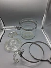 Vintage Pyrex Collection ,Glass Flameware Double Boiler Bottom, Lid,Handles,