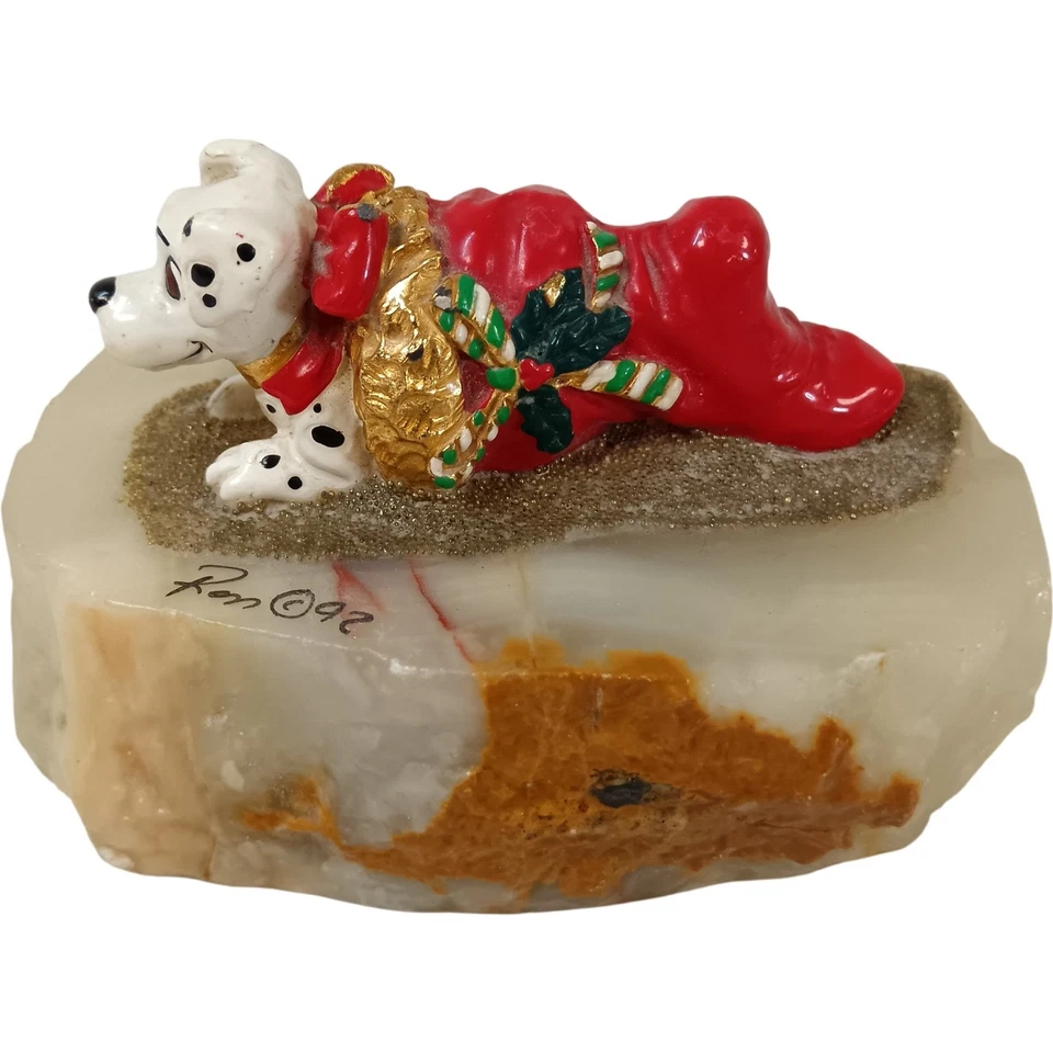 Disney 1992 Dalmatiner Welpe Figur Limited Edition Weihnachtsmotiv - Preloved