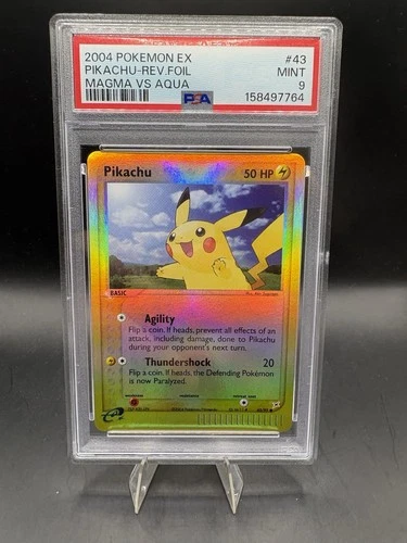 2004 Pokémon EX Team Magma Vs Team Aqua Reverse Holo Pikachu 43/95 PSA 9 Mint