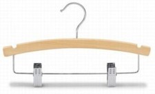Natural Wooden Kids Children Baby Hangers with Clip 12" - Box of 72