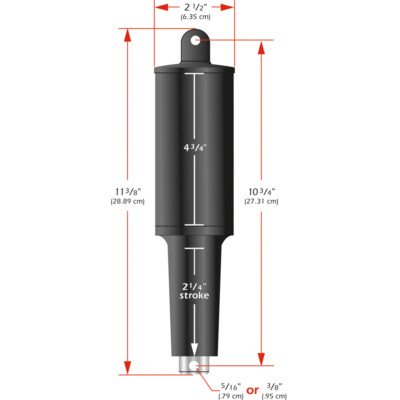 LENCO 24V 2 1/4'' STROKE  EXTREME DUTY W/3/8'' HARDWARE
