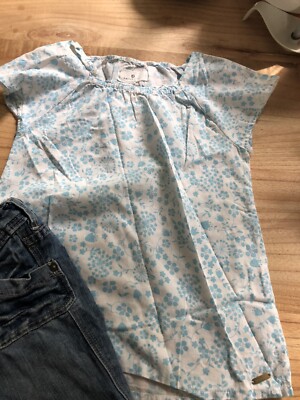 Bluse Belly Button Blumen Gr. 110 & Capri Jeans Als Beigabe