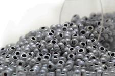 Miyuki Round Rocailles 11/0 Grey Ceylon Pearl Seed Beads RR-540
