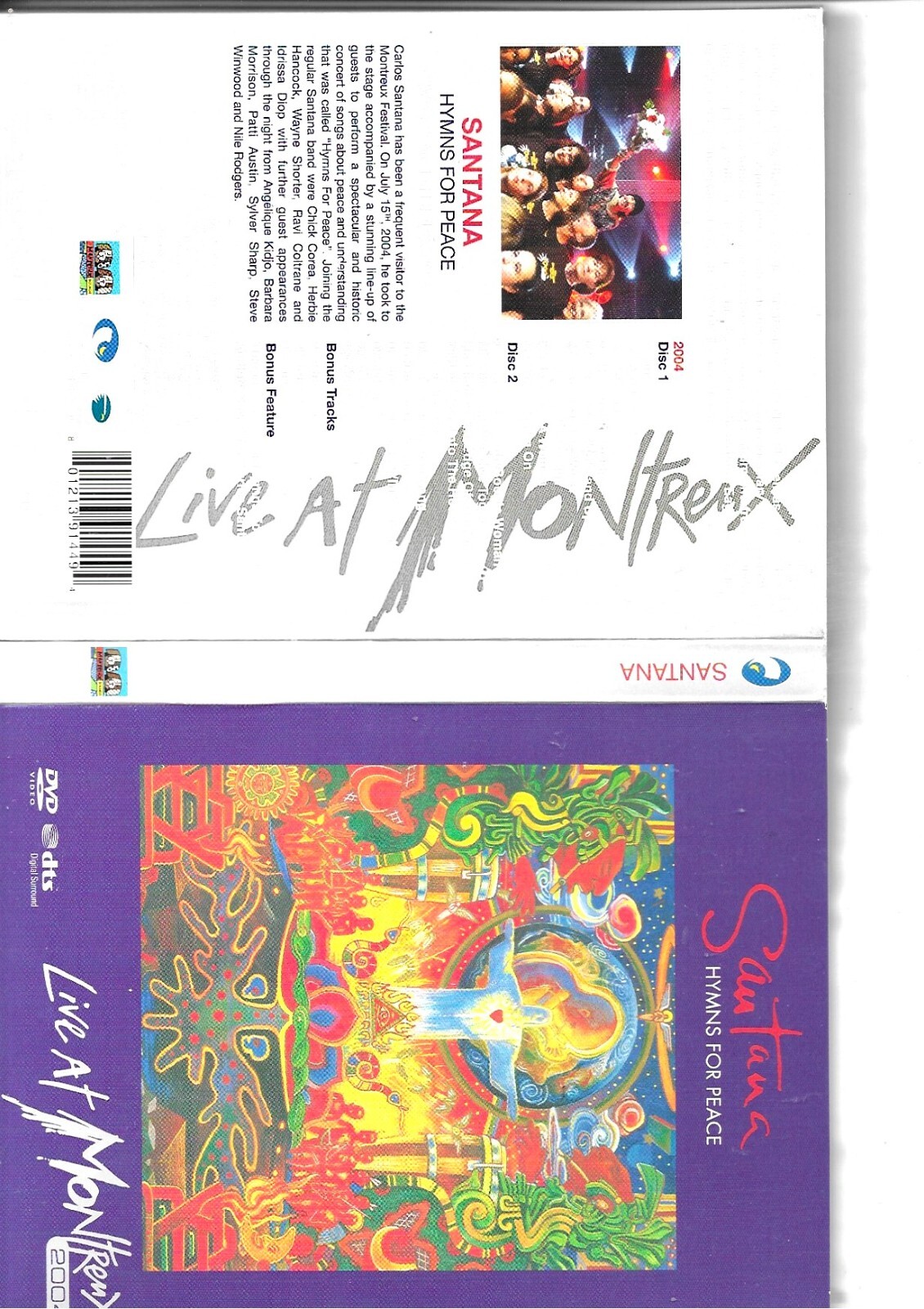 Santana: Live at Montreux 2007- Hymns for Peace (DVD, 2007)