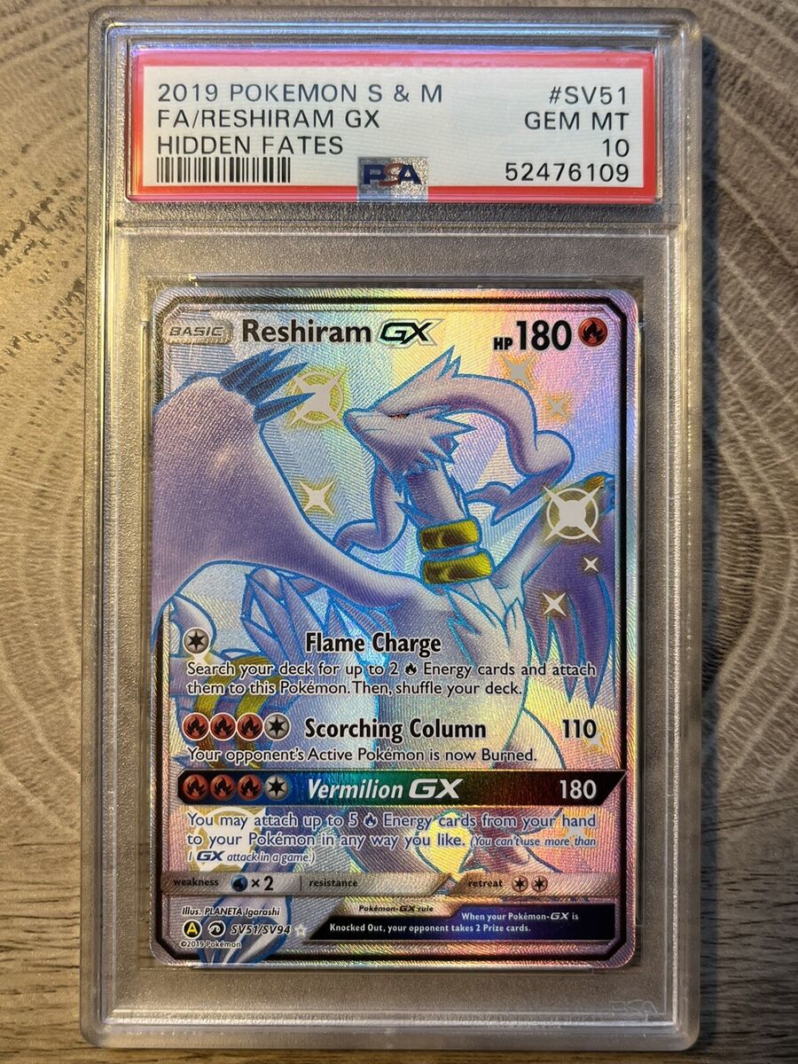 Pokémon Reshiram GX SV51/SV94 Hidden Fates Shiny Metal Gold Card Rare for  Sale in Brooklyn, NY - OfferUp