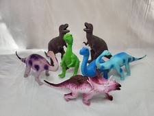 Lot Of 7 Ankyo Dinosaurs - Large Toy Figurine Lot Triceratops And More 