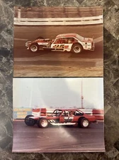 (2) Vintage Original Ace Lane Jr Modified Race Car 8x10 Photo Lot