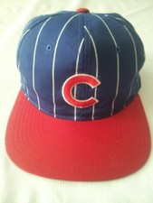 VINTAGE RARE STARTER CLASSIC CHICAGO CUBS PINSTRIPES SNAPBACK HAT