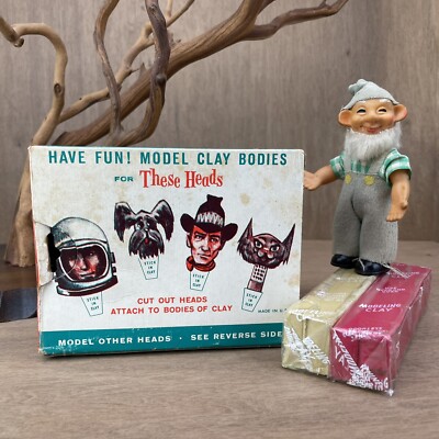 Plast-I-Clay Vintage Modeling Clay Bodies for Heads 7KW in Box