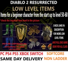 LOW LV UNIQ ITEMS NON LADDER ✅PC PS4 PS5 XBOX SWITCH✅ DIABLO 2 RESURRECTED D2R