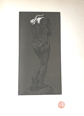 1898 ORIGINAL HOLZSCHNITT von AUGUSTE LEPERE nach RODIN'S STATUE ''EVE''