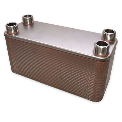 Échangeur De Chaleur à Plaques En Inox 20 Plaques – Puissance Max 44 KW – Pour Eau Solaire Ou Chauffage – Marque WilTec