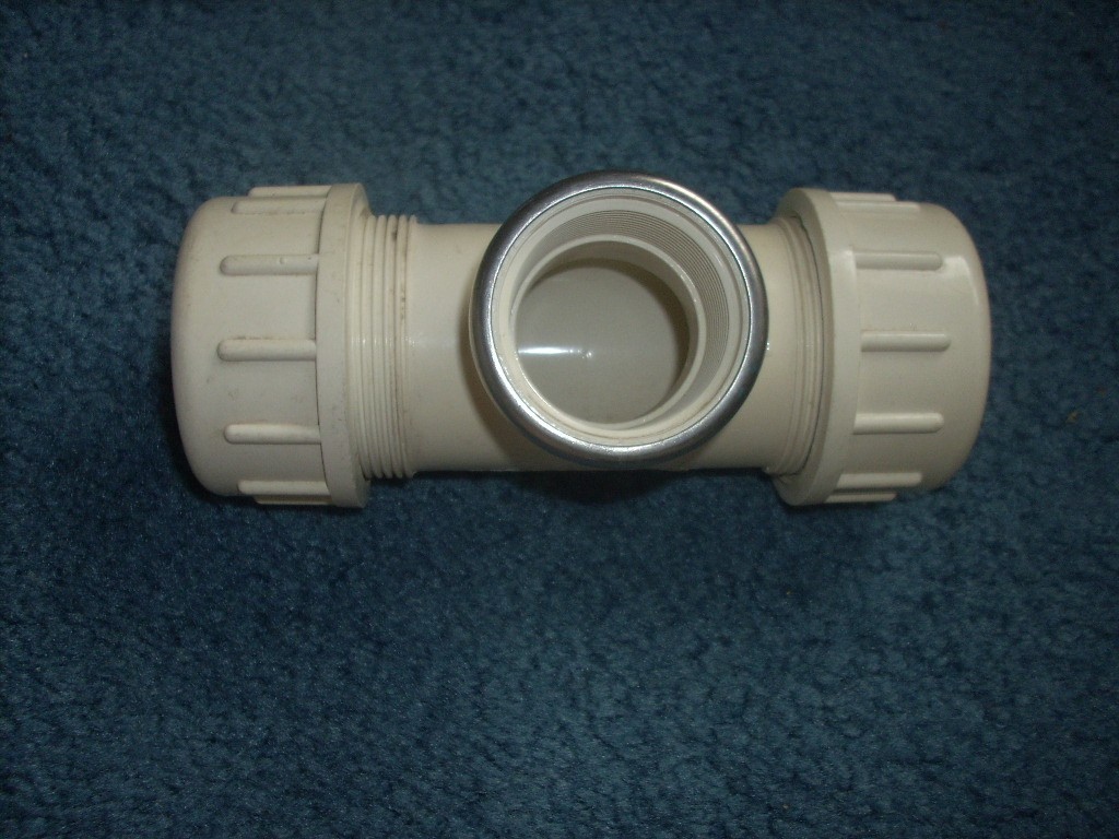 11/2" PVC compression tee with 3rd opening 11/2 threaded female eBay