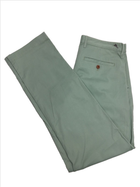 Мужские брюки Tommy Bahama Прямые брюки с плоской подошвой спереди Фисташковый цвет 32X32 18290₽