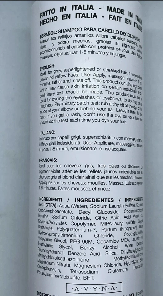 Avyna Shampoo Platino & Maschera platino/ silk protein 16.91fl Oz each - Image 3 of 4