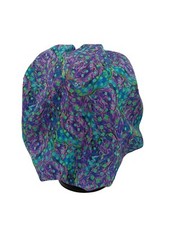 Bouffant surgical scrub hat cap women blue purple peacock feathers