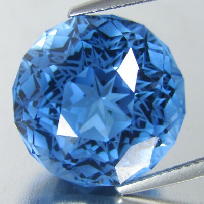 26.50Ct Brilliant Natural Swiss Blue Topaz 16mm Round Precision Cut