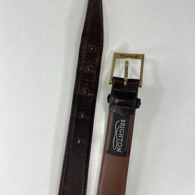 Brighton Brown Anilina Glazed Cowhide on Glove Leather Belt Womens 30 Brighton Brown 30 Size Belts for Women for sale | eBay main image 4