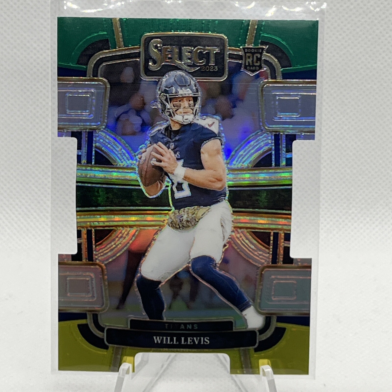 2023 Panini Select - Concourse Green & Yellow Prizm Die-Cut #96 Will Levis (RC)