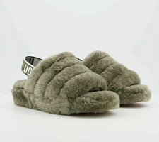 UGG Women's Fluff Yeah Slide Slipper 1095119 Burnt Olive New!