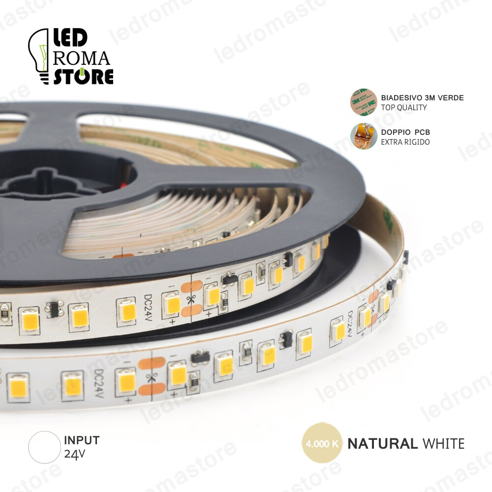 OFFERTA Strip LED 24V 2835 4000K 600 LED 5m Hongli - Prezzo Top