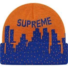 Bonnet Knicks Supreme New York Skyline logo tricot orange bleu neuf avec étiquette