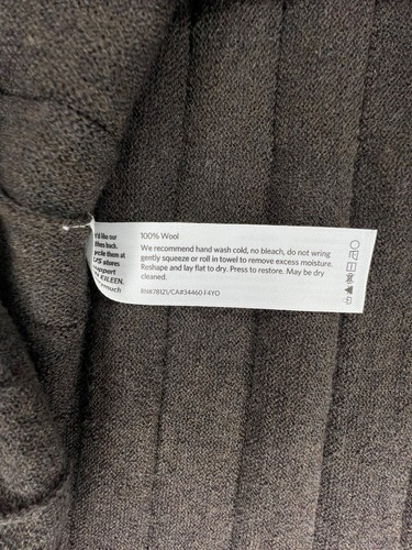 Eileen Fisher Petite PP Brown Ribbed Pleated 100% Fine Wool Knit Dress Size 4 - Picture 10 of 10
