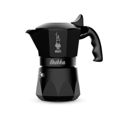 [Japan exclusive color] BIALETTI Bricca Black 2 cup direct fire coffee maker