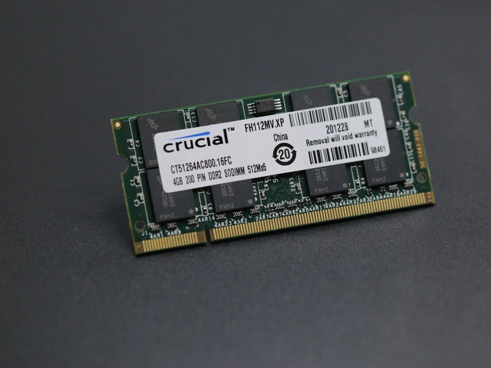 Crucial 4GB DDR2 800MHz SO-DIMM RAM PC2-6400 1.8V CL6 Laptop Memory CT51264AC800 - Image 3 of 3