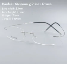 2025 New Titanium glasses frame Men Rimless eyeglasses Silver flexable glasses