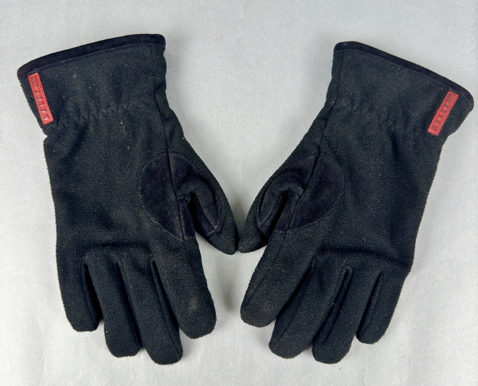 Women’s Vintage PRADA Black Suede Leather Women’s Gloves RARE Sz 6 1/2