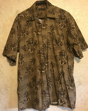 Pierre Cardin Hawaiian Short Sleeve Men Medium M Button Down Shirt Tropical