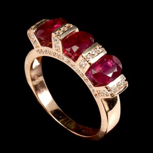 Oval Red Ruby White 14k Rose Gold Plate 925 Sterling Silver Ring Ebay