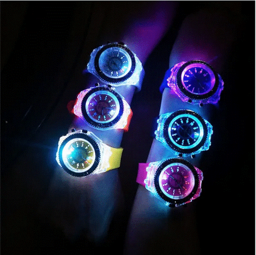 Luminous Rhinestone Quartz Watch Yellow - Picture 3 of 5