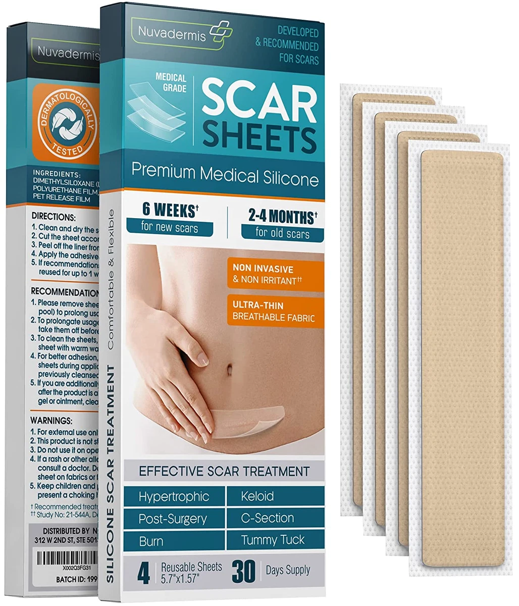 NUVADERMIS Silicone Scar Sheets Extra Long Scar Sheets for C