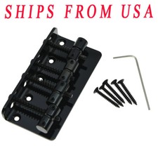 KAISH Black 4 String Electric J Bass or P Bass Bridge for Jazz/Precision Guitar