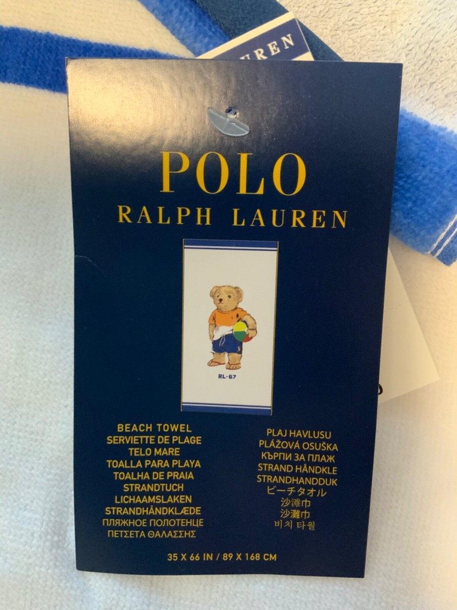 POLO RALPH LAUREN BEACH TOWEL POLO Bear 35”x 66”/89x168cm