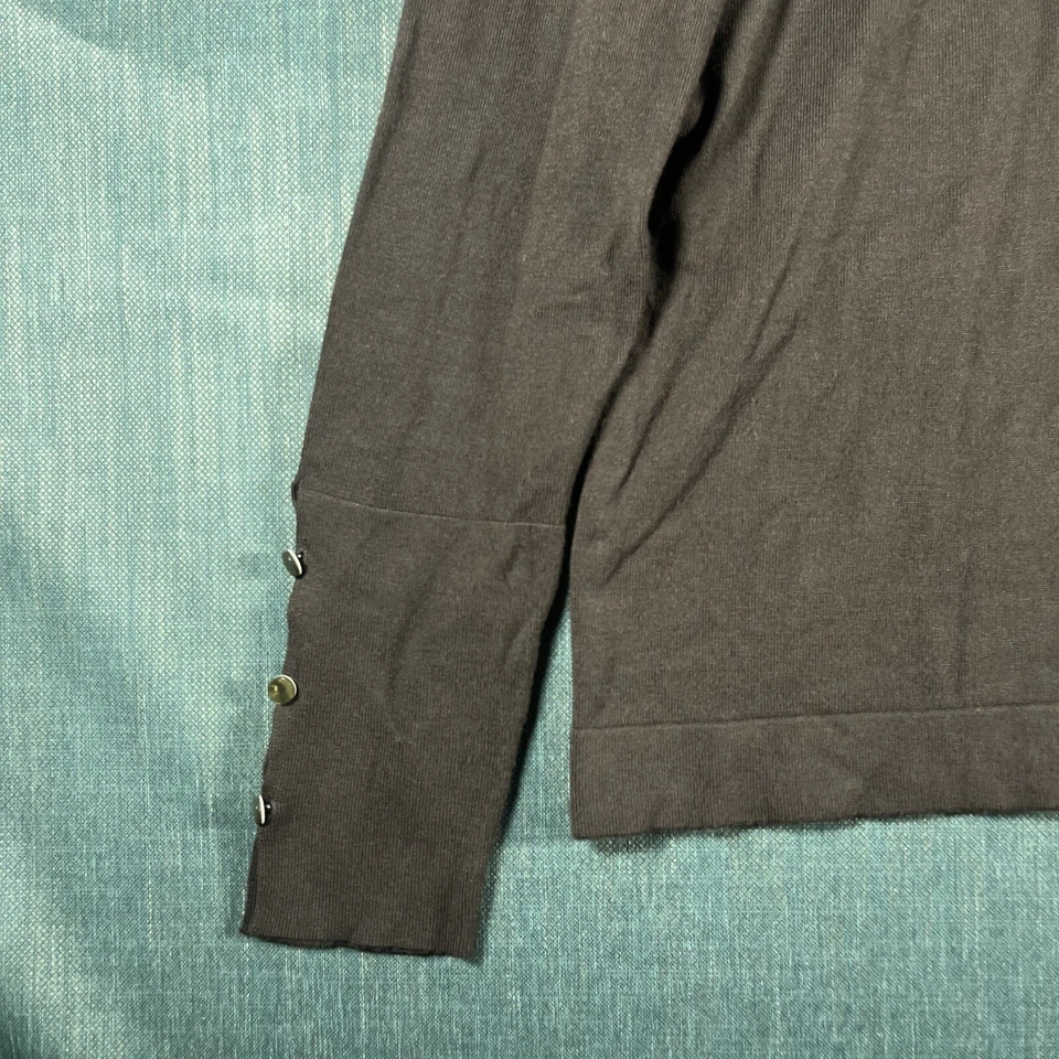 Etcetera 女式毛衣 L 码棕色长袖海龟颈部粘胶尼龙 — 第 4/4 张图片